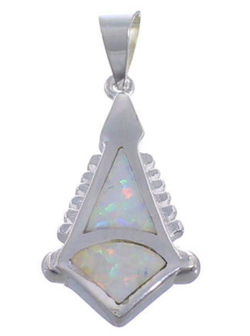 Opal Inlay Southwest Sterling Silver Pendant FX30776