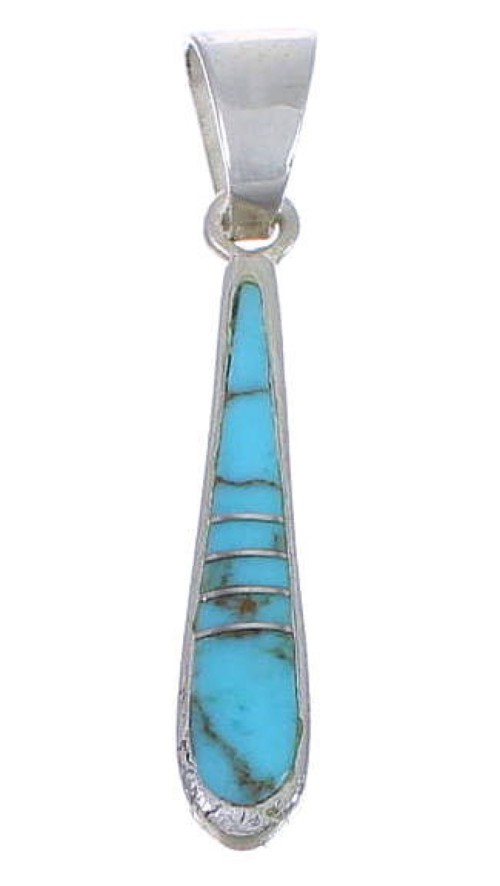 Genuine Sterling Silver Turquoise Slide Pendant WX42795