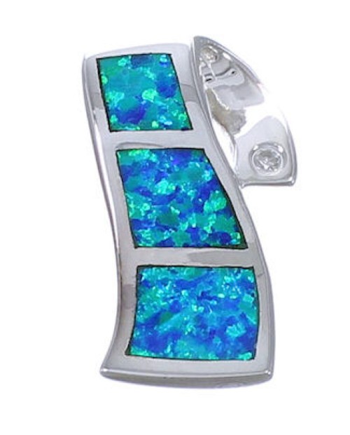 Southwest Blue Opal Cubic Zirconia Pendant EX42736