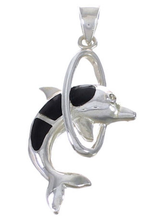 Southwest Jet And Silver Dolphin Pendant EX42759