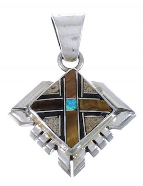 Multicolor Jewelry Silver Southwest Pendant PX42529