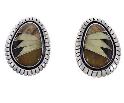 Sterling Silver Southwest Multicolor Post Earrings FX32862