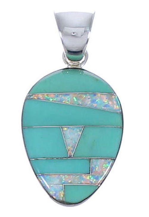 Turquoise Southwestern Opal Jewelry Slide Pendant PX29212