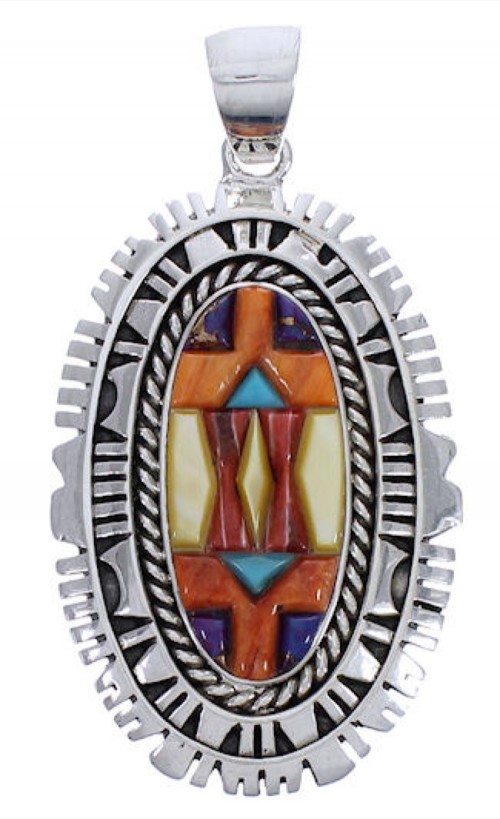 Genuine Sterling Silver And Multicolor Jewelry Slide Pendant PX29236