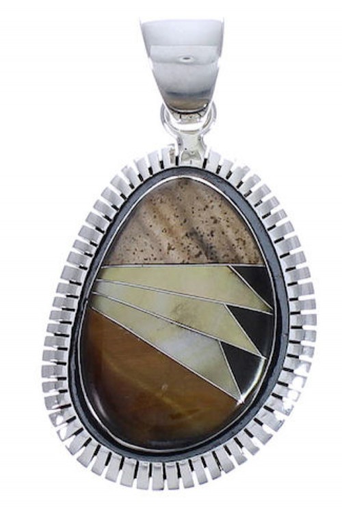 Genuine Sterling Silver And Multicolor Slide Pendant PX29251