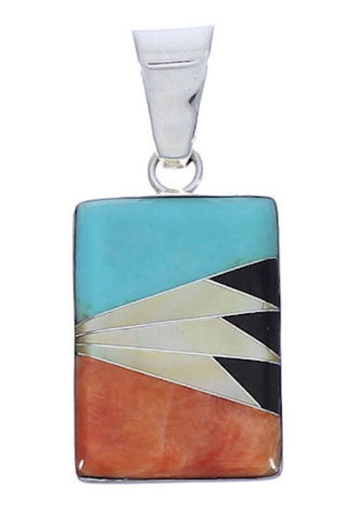 Southwest Jewelry Multicolor Inlay Pendant PX29268