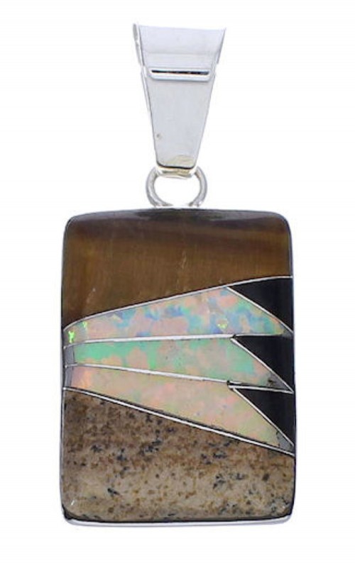 Multicolor And Genuine Sterling Silver Slide Pendant PX29269