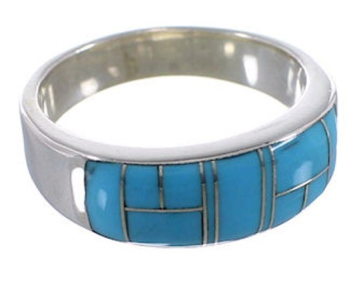 Sterling Silver Southwest Turquoise Ring Size 6-3/4 EX51490