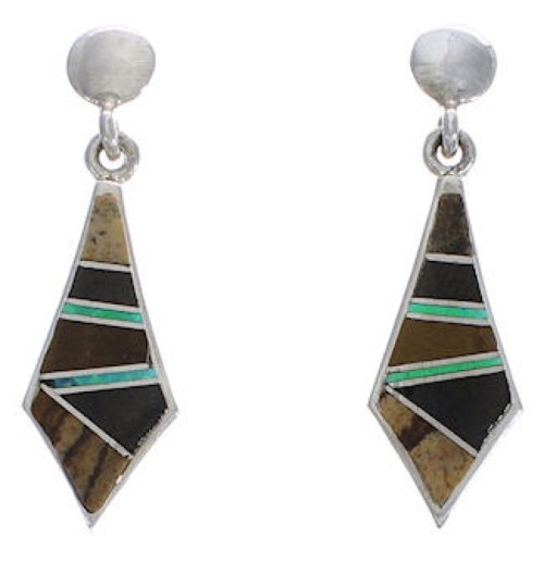 Sterling Silver Multicolor Post Dangle Earrings TX42878