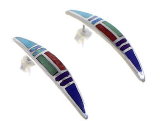 Southwest Multicolor Inlay Earrings EX43432