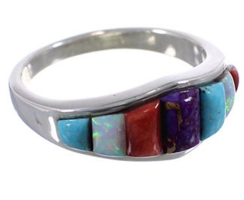 Multicolor Southwest Sterling Silver Ring Size 6-3/4 TX38218