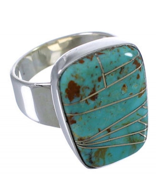 Turquoise Southwestern High Quality Ring Size 8-3/4 EX40440