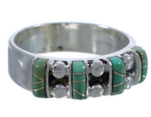 Authentic Sterling Silver Southwest Turquoise Ring Size 7 WX34475