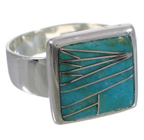 Heavy Genuine Sterling Silver Turquoise Ring Size 6-1/2 WX40636