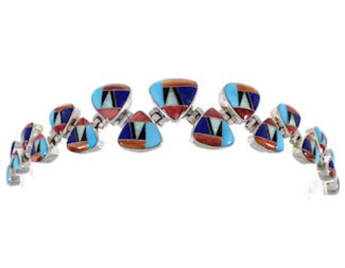 Whiterock Turquoise Multicolor Inlay Jewelry Link Bracelet AS29606 