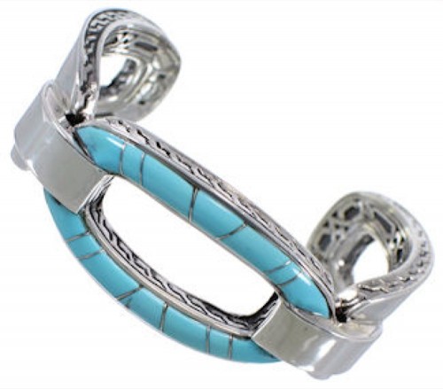 Southwest Turquoise Sterling Silver High Quality Cuff Bracelet MX27437