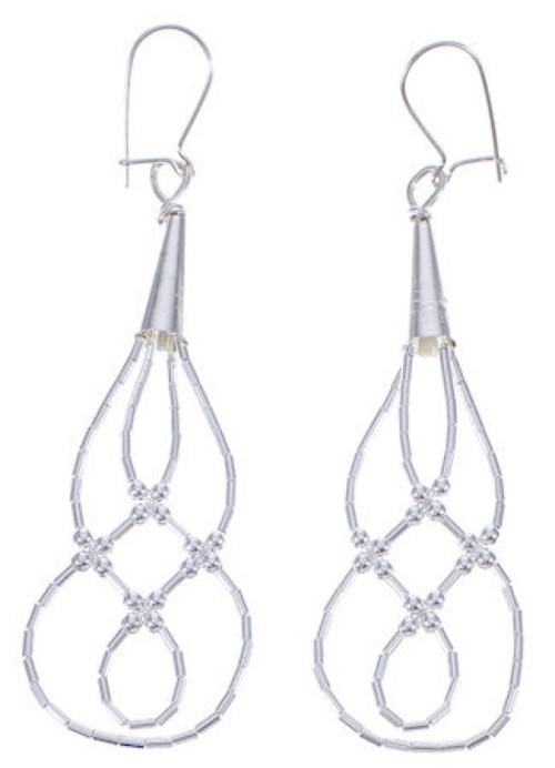Stunning Liquid Sterling Silver Basket Weave Hook Earrings LS44P