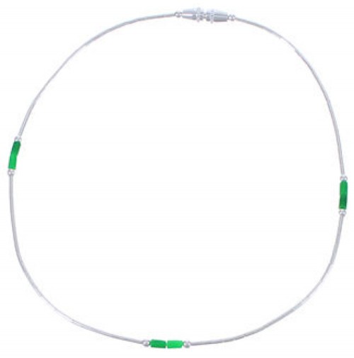 Hand Strung Liquid Silver & Malachite Bead Anklet Jewelry ANK1M 