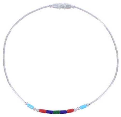 Hand Strung Liquid Silver & Multicolor Bead Bracelet Jewelry LS36MC 