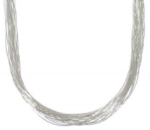 Hand Strung Liquid Sterling Silver 20 Strands 24" Necklace LS2024