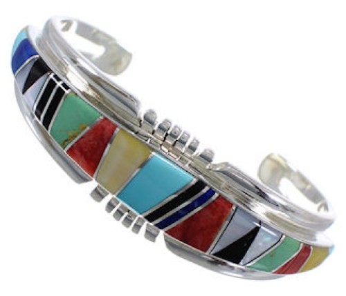Multicolor Southwest Jewelry Silver Sturdy Cuff Bracelet EX28208