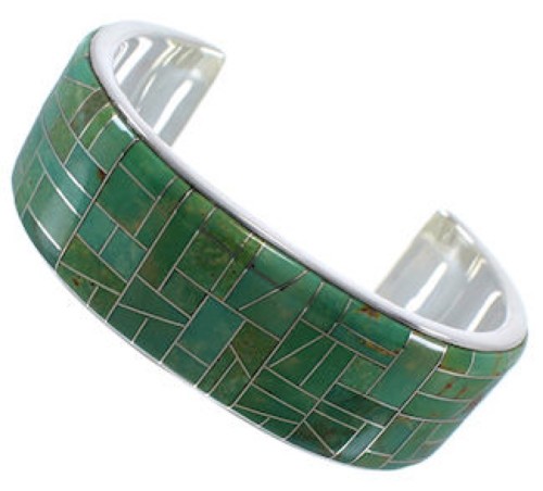 Turquoise Inlay High Quality Sterling Silver Cuff Bracelet EX28218