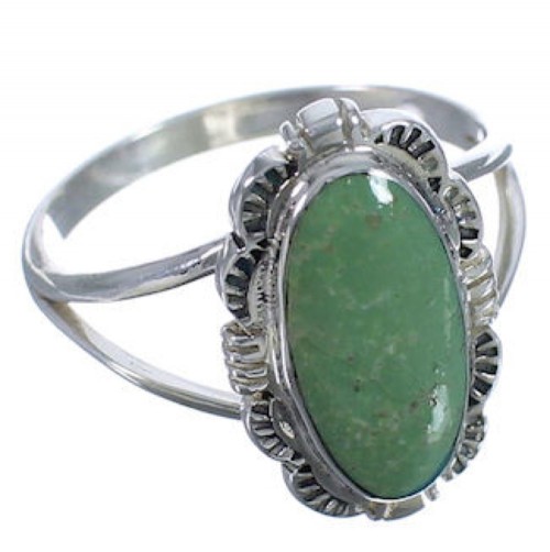 Southwestern Genuine Sterling Silver Turquoise Ring Size 4-3/4 TX41664