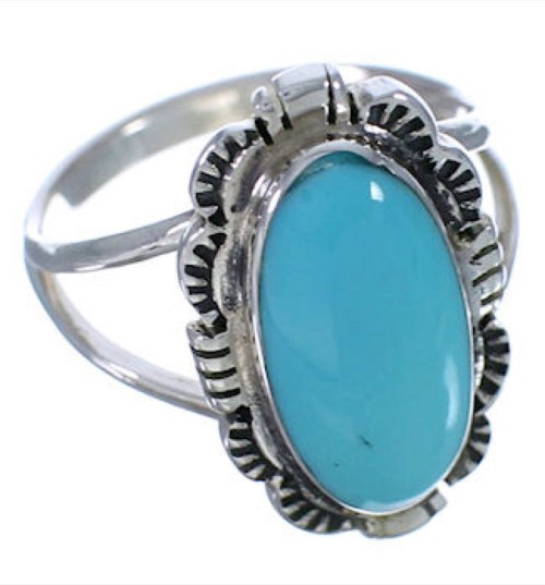 Authentic Silver Turquoise Southwestern Ring Size 4-1/2 TX41678