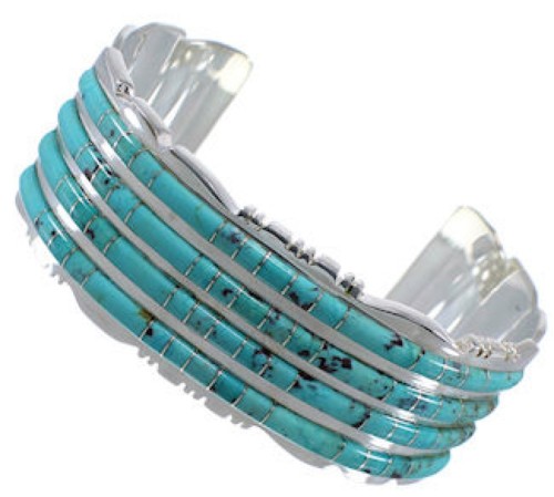 Turquoise Southwest Silver Well-Built Cuff Bracelet Jewelry EX28734