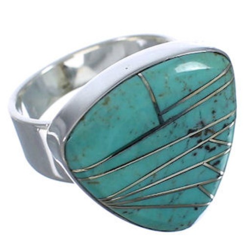 High Quality Genuine Sterling Silver Turquoise Ring Size 7-1/4 PX40394