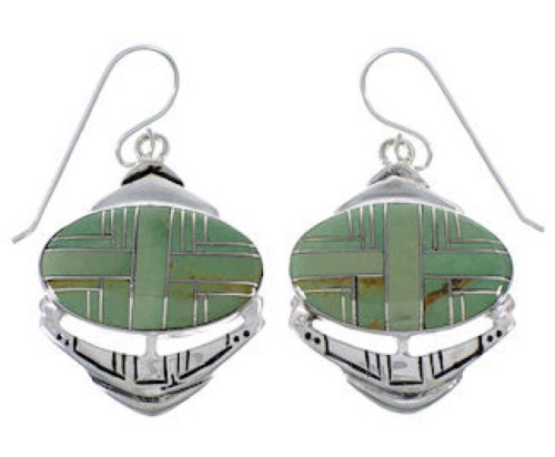 Turquoise Inlay Silver Jewelry Earrings PX32782