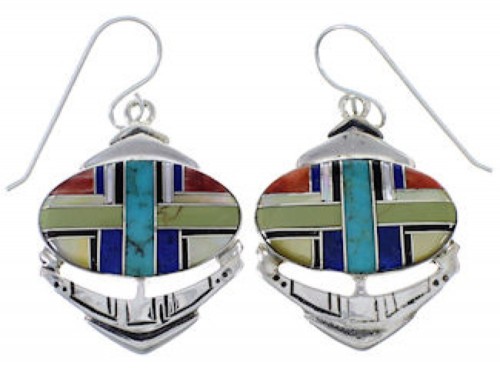 Genuine Sterling Silver Multicolor Jewelry Earrings PX32790