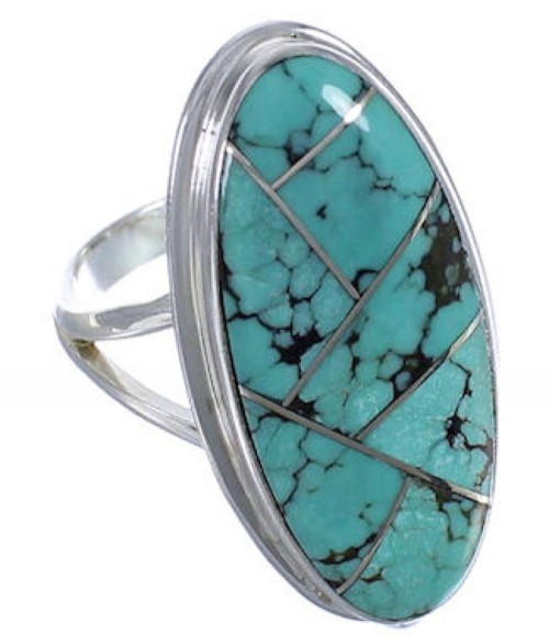 Authentic Sterling Silver Turquoise Jewelry Ring Size 5-1/4 UX34195