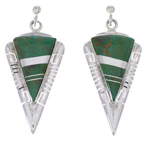 Southwestern Turquoise Inlay Earrings EX31406