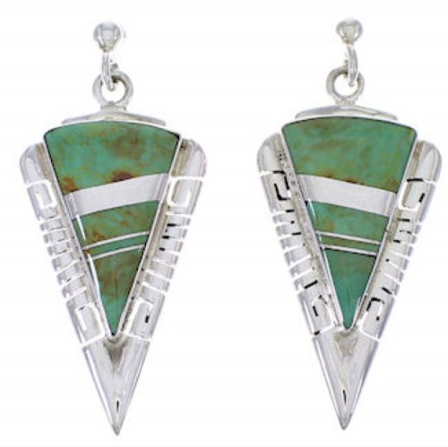 Southwestern Turquoise And Sterling Silver Earrings EX31412