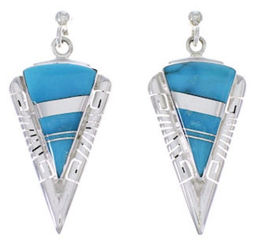 Southwest Turquoise And Silver Earrings EX31418