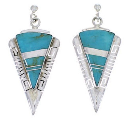 Southwest Sterling Silver And Turquoise Earrings EX31425