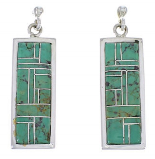 Southwest Turquoise And Sterling Silver Earrings EX31491