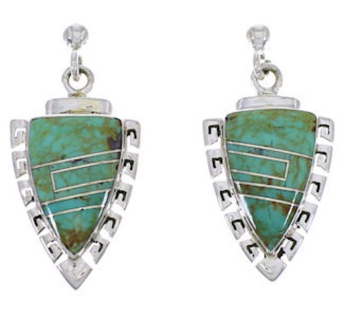 Genuine Sterling Silver And Turquoise Jewelry Earrings EX31521