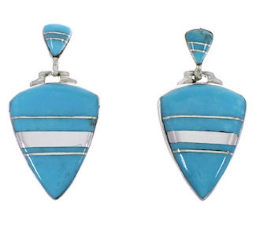 Turquoise Inlay Southwestern Earrings EX31547