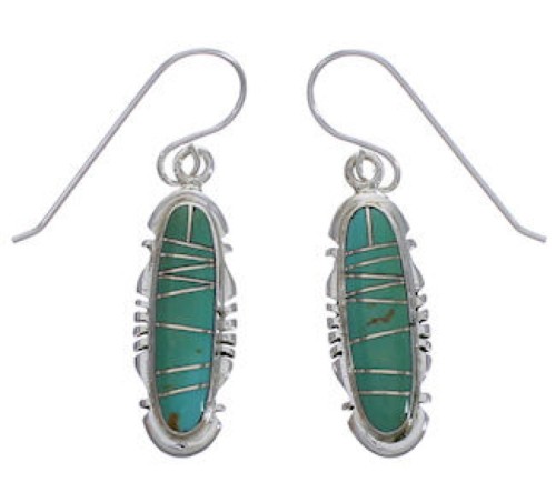 Sterling Silver Southwest Turquoise Inlay Earrings FX31399