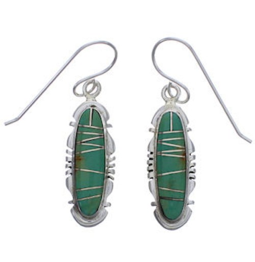 Southwest Sterling Silver Turquoise Inlay Earrings FX31403