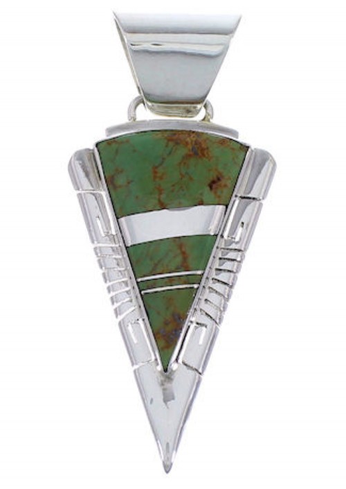 Genuine Sterling Silver And Turquoise Inlay Pendant EX28850