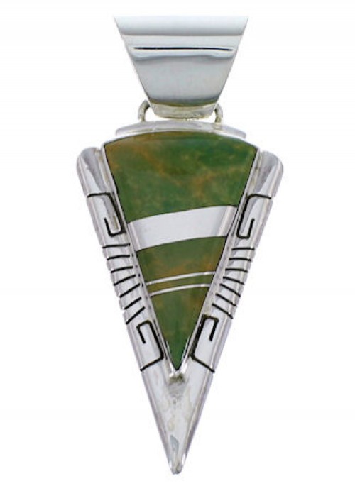 Southwest Turquoise And Sterling Silver Pendant Jewelry EX28853