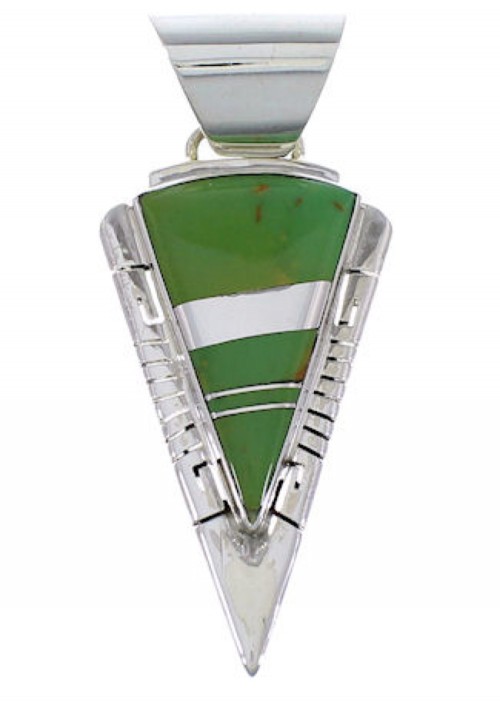 Turquoise Southwest Sterling Silver Pendant EX28860