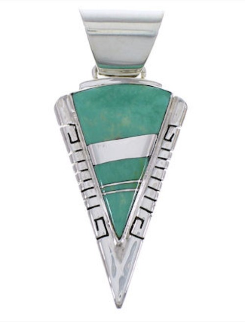 Southwest Jewelry Turquoise Inlay Slide Pendant EX28865