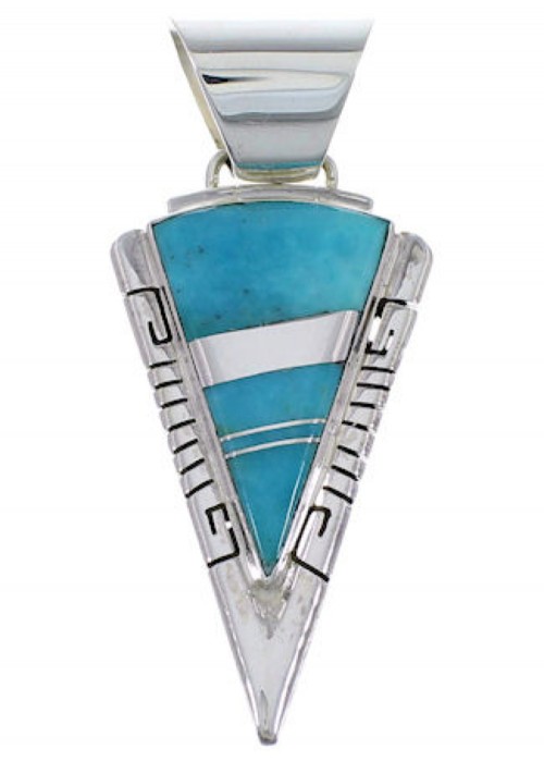 Southwest Turquoise Inlay Pendant Jewelry EX28870