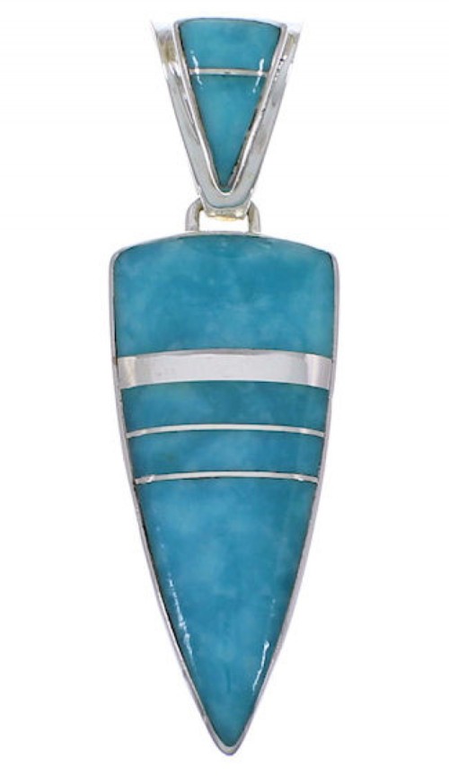 Turquoise Inlay Southwestern Pendant Jewelry EX28906