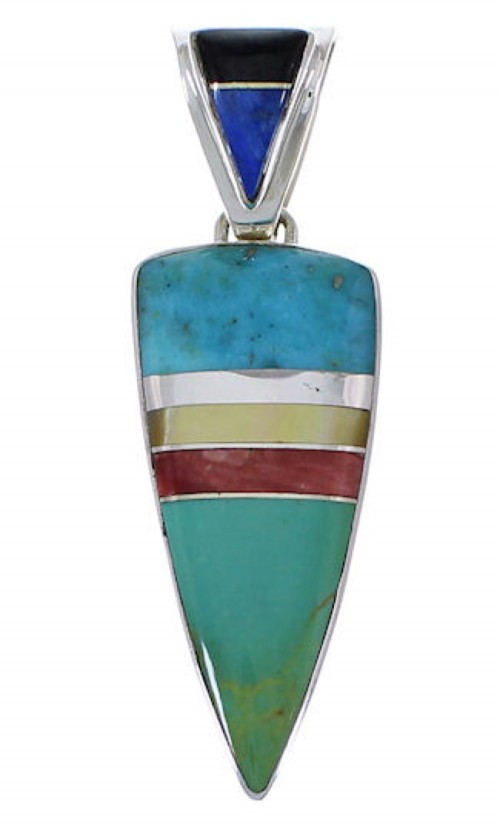 Southwest Jewelry Multicolor Inlay Pendant EX28915