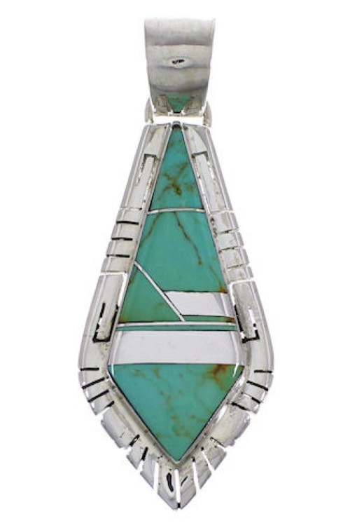 Southwest Turquoise Jewelry Silver Pendant EX28948